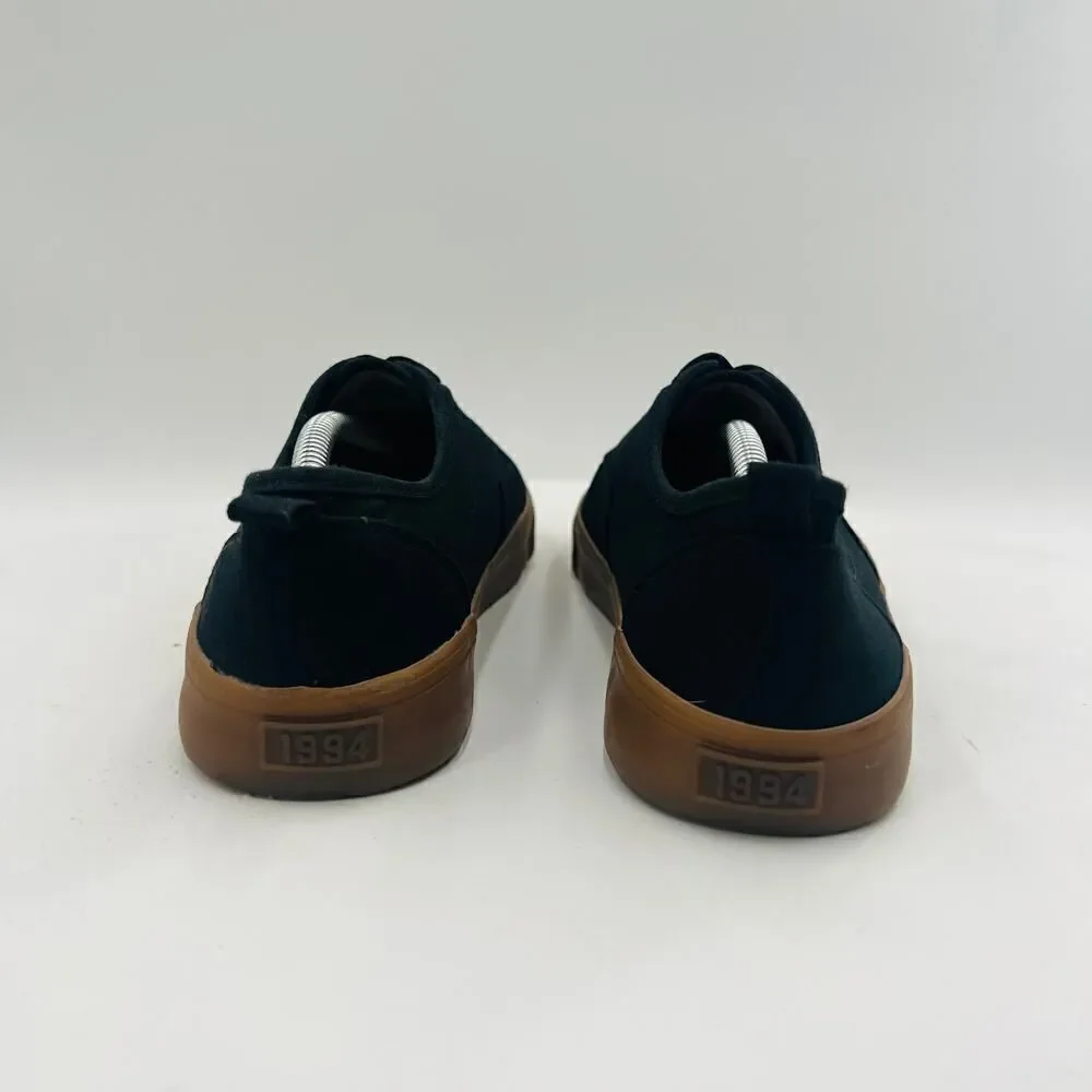 Old Navy Black Jack Canvas Lace-Up Black Tan Sole Sneakers for Kids Size 5